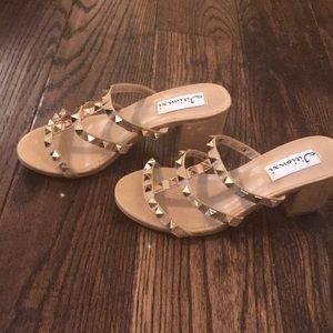 Rock stud nude heel sandals